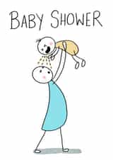 Funny Baby Shower Card - Sick - Hand Drawn created by Leah Rowe