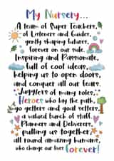 Cute Thank You Card - For Nursery - End of Year Poem created by And You Can Quote Me