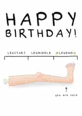 Funny Birthday Card - For Him - Legend Pun created by Larry the Match