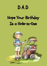 Funny Birthday Card For Dad - Golf - Hole In One created by Houston's Prints 