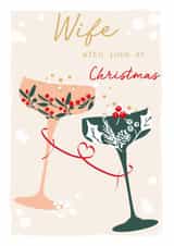 Classic Christmas Card - For Wife - Festive Christmas Cocktails created by SABIVO Design by Sabina