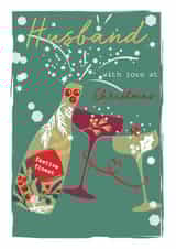 Classic Christmas Card - For Husband - Festive Christmas Bubbly created by SABIVO Design by Sabina