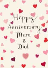 Pretty Anniversary Card - For Mum & Dad created by Love Lucy Illustration