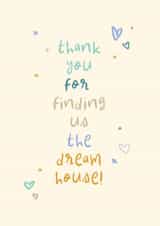 Classic Thank You card - Finding The Dream House - Estate Agent - Playful Type created by Rebecca Prinn