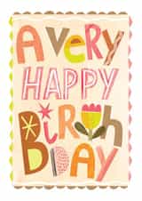 Modern Type Birthday Card - A Very Happy Birthday created by Belinda Drought