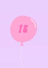 Cute 18th Birthday Card for Her – Pink Balloon & Sparkles – Purple Design created by Shelbys Creatives