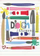 Cute Thank You Card - For Teacher - Welsh - Diolch Athrawes created by Designs_by_flo