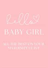 Maternity leave for expectant mother / baby girl / happy maternity created by Paper Party Cards