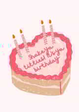 Cute Birthday Card - Shake Ya Titties! - For Her created by Robyn Pugh