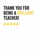 Classic Thank You Teacher Card - Five Gold Stars created by Purple Tree Designs