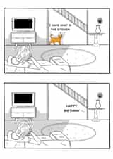 Funny Birthday Card -  Cat Shit - From The Cat created by C.W ILLUSTRATIONS 