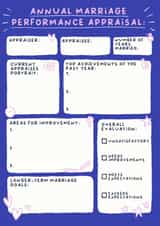 Funny Marriage Anniversary Card - Marriage Performance Appraisal created by Sarah Harding