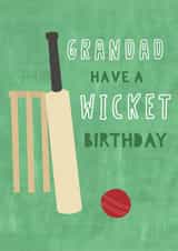 Punny Birthday Card - For Grandad - Cricket - Have A Wicket Birthday created by Jessica Eyre