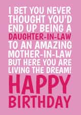 Funny Birthday Card - For Daughter In Law - From Amazing Mother In Law created by @Cupsie's Creations
