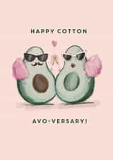 Cute Anniversary Card - Avocado - Cotton Anniversary created by @doublepea_designs