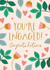 Pretty Congratulations Card - You're Engaged - Botanical created by The Pattern Press