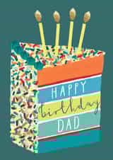 Classic Birthday Card - For Dad - Colourful Cake Slice created by Louise Tiler
