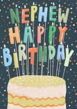 Fun Birthday Card - For Nephew - Cake And Candles created by Louise Tiler