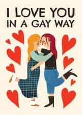 Cute Anniversary Card - For Girlfriend - LGBTQ+ created by AbiGoLucky