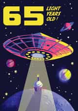 Retro 65th Birthday Card - Space Sci Fi - For Him created by Rocket68