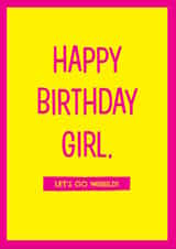 Pink and yellow Birthday card for girls of all ages created by Stu346
