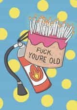 Funny Birthday Card- Fire Extinguisher- F**k you’re old created by Pixiecraft
