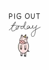 Funny Party Pig Birthday Card created by CBL