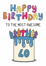 Classic 40th Birthday Card - For Brother - 40 Today created by Schnauzer Scribbles