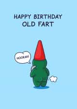Funny Birthday Card - For Him - Cheeky Gnome - Old Fart created by Cheeky Legends