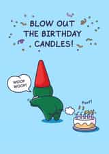 Funny Birthday Card - For Him - Blowing Out the Birthday Candles created by Cheeky Legends