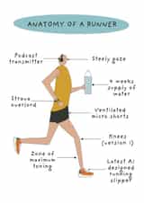 Funny Birthday Card - Running - Anatomy Of A Runner created by Not at all Jack