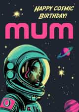 Retro Birthday Card - For Mum - Space Sci Fi created by Rocket68