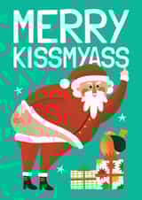 Funny Christmas Card - Bad Santa - Merry Kissmyass created by AbiGoLucky