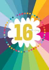 Classic 16th Birthday Card - 16 Today - Fun And Colourful created by Kali Stileman