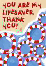 Punny Thank You Card - You Are My Lifesaver created by AmySrvc Illustration