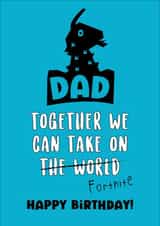 Funny Birthday Card - For Dad - Together We Can Take Over Fortnite created by @Laura Lonsdale Designs