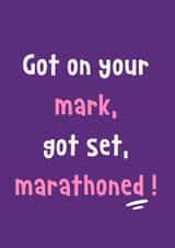 Marathon Completion Card - Well Done - For Runner created by Lisa Wardle