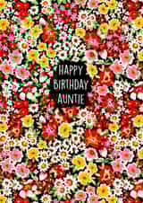 Pretty Birthday Card - For Auntie - Cute Floral Print created by Poppy & Mabel 