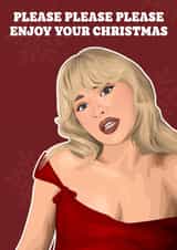 Funny Christmas Card - Please Please Please - Sabrina Carpenter created by Pink + Pip