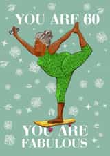 Funny 60th Birthday Card - Skater and Yogi - Young At Heart created by Albina Uvarova