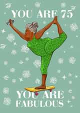 Funny 75th Birthday Card - Skater and Yogi - Young At Heart created by Albina Uvarova