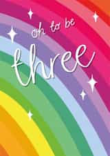 Cute Birthday Card - Oh to be Three - 3rd created by Two For Joy Illustration