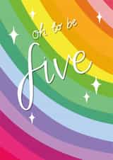 Cute Birthday Card - Oh to be Five - 5th created by Two For Joy Illustration