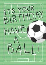 Cute Birthday Card - Football - For Him created by Two For Joy Illustration