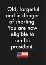 Funny Birthday Card - American President - Elderly created by OBJECTABLES