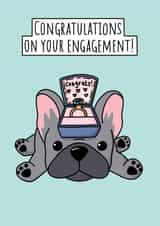 Cute Engagement Card - For French Bulldog Lover created by Natalie Tuck