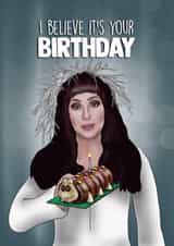 Funny Birthday Card - Cher and Colin Caterpillar - I Believe It’s Your Birthday created by I Draw Stuff
