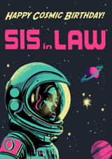 Retro Birthday Card - For Sister in Law - SCi Fi created by Rocket68