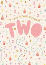 Cute 2nd Birthday Card - For A Little Girl created by The Pattern Press