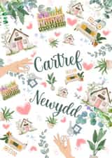 Cute New Home Card - Welsh - Cartref Newydd created by ByNatalieAnne
